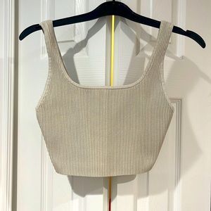 Sculpt knit square neck cropped tank by Babaton